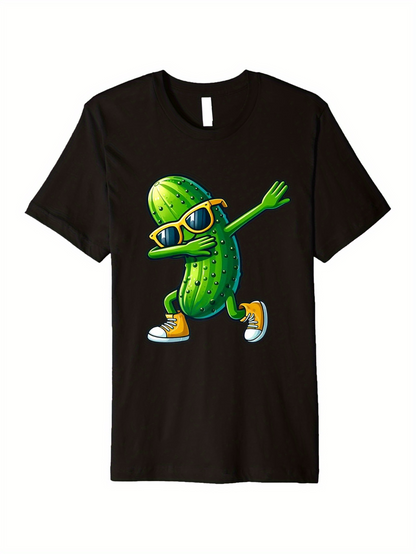 Men's Graphic T-Shirt Cool Sunglasses Dabbing In Sneakers Pickle