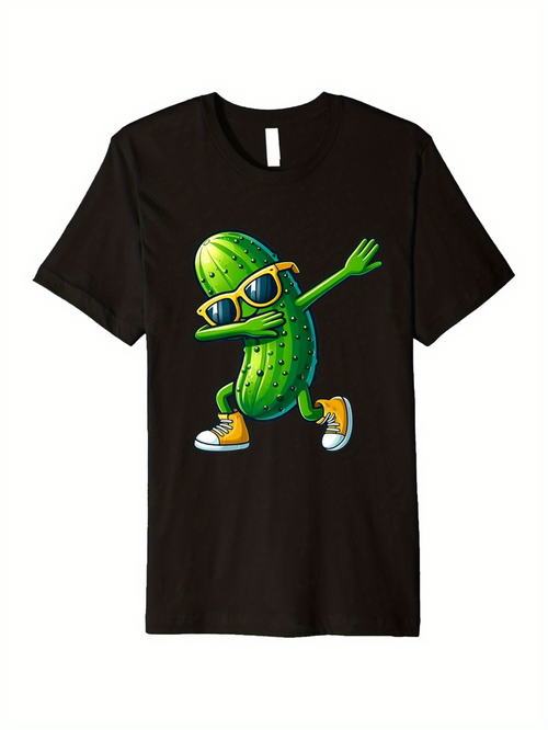Men's Graphic T-Shirt Cool Sunglasses Dabbing In Sneakers Pickle