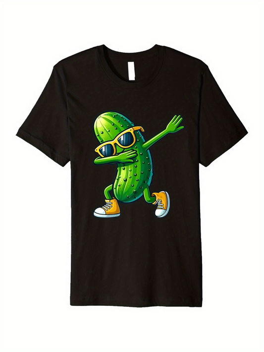 Men's Graphic T-Shirt Cool Sunglasses Dabbing In Sneakers Pickle