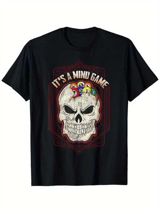 Men's Graphic T-Shirt Its A Mind Game Colorful Parrots Resting On Human Skull
