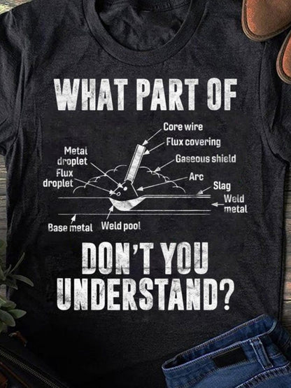 Men's Graphic T-Shirt What Part Of Dont You Understand Labeled Welding Diagram With Technical Labels On Black T Shirt