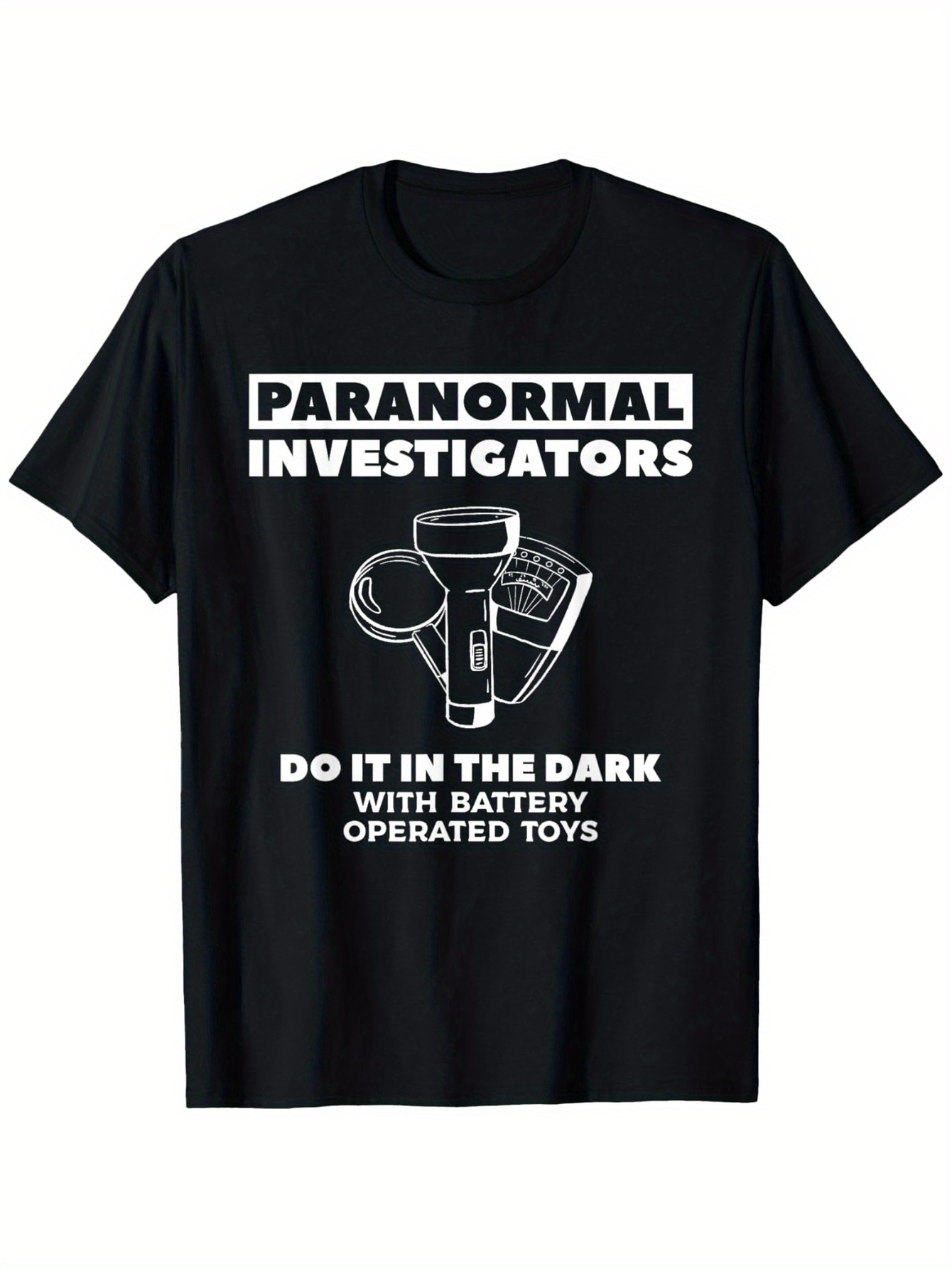 Men's Graphic T-Shirt Paranormal Investigators With Flashlight Recorder And Batteries T Shirt
