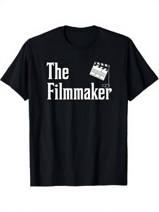 Men's Graphic T-Shirt The Filmmaker Classic Cinematic Slate Illustration With Bold Typeface Clapperboard