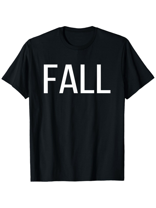 Men's Graphic T-Shirt Bold White Letters On Black Classic Minimalist Fall T Shirt