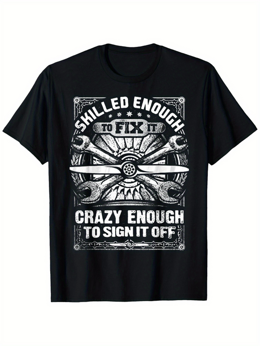 Men's Graphic T-Shirt Skilled Enough To Fix It Vintage Tools With Classic Car Engine Design