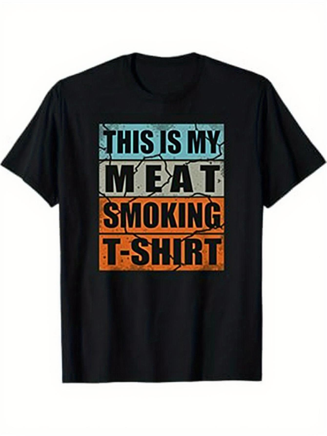 Men's Graphic T-Shirt This Is My Meat Smoking T Shirt Colorful Letter Print Shirt
