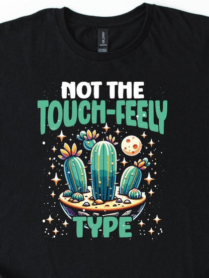 Men's Graphic T-Shirt Not The Touch Feely Type Vibrant Nightscape With Cacti And Sparkling Stars Cactus