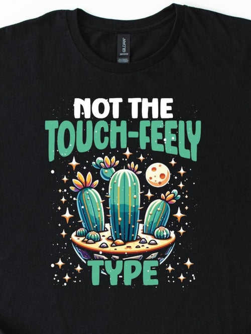 Men's Graphic T-Shirt Not The Touch Feely Type Vibrant Nightscape With Cacti And Sparkling Stars Cactus