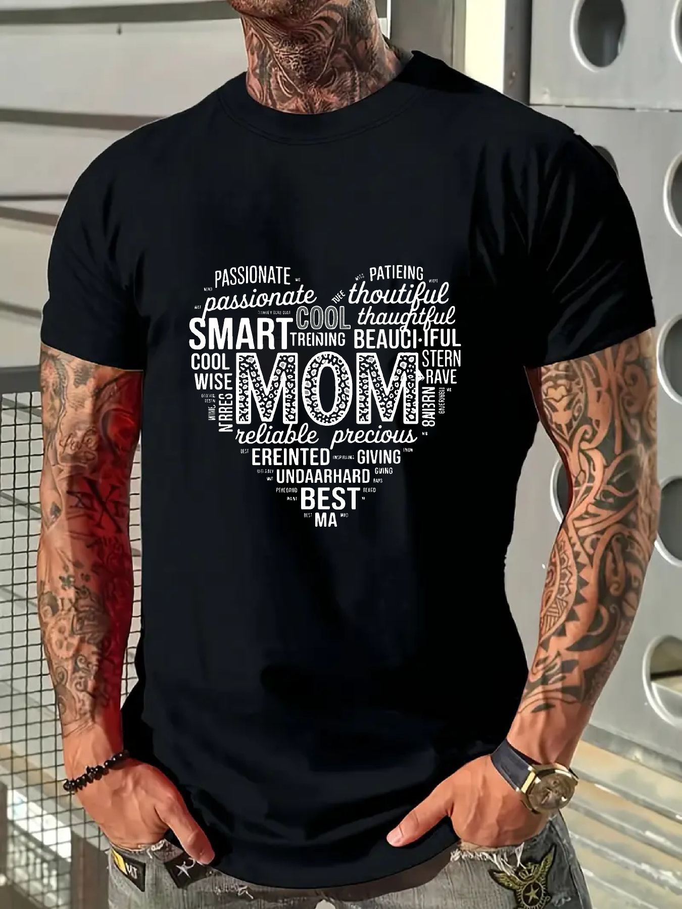 Men's Graphic T-Shirt Passionate Thoughtful Loving Cool Beautiful Within Heart Mom