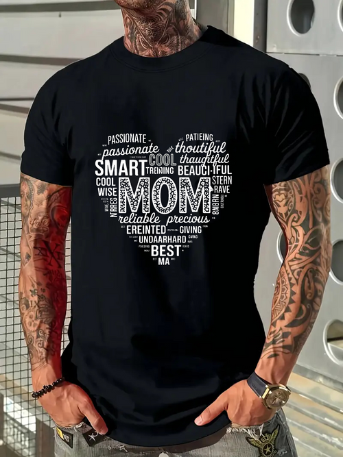 Men's Graphic T-Shirt Passionate Thoughtful Loving Cool Beautiful Within Heart Mom