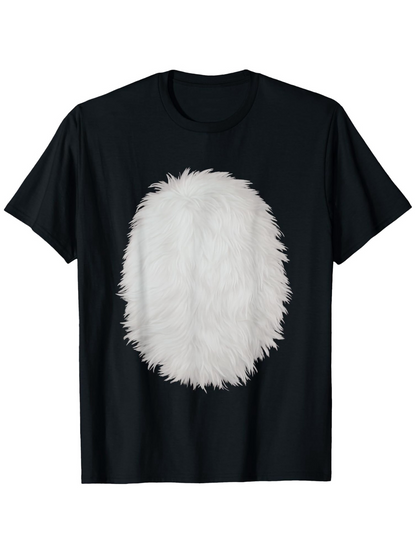 Men's Graphic T-Shirt Fuzzy Textured White Oval Shape On Minimalist Black T Shirt