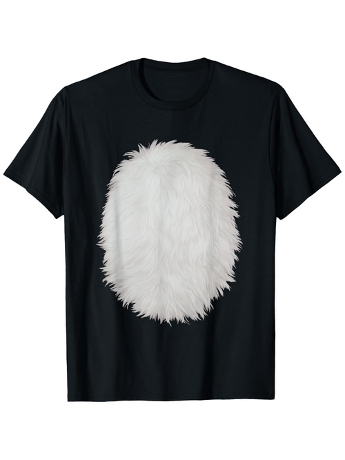 Men's Graphic T-Shirt Fuzzy Textured White Oval Shape On Minimalist Black T Shirt