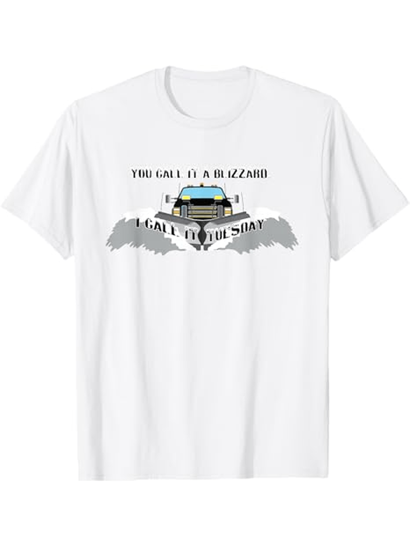 Men's Graphic T-Shirt Too Late I Am A Blizzard With Old Blue Car Driving On Snowy Road