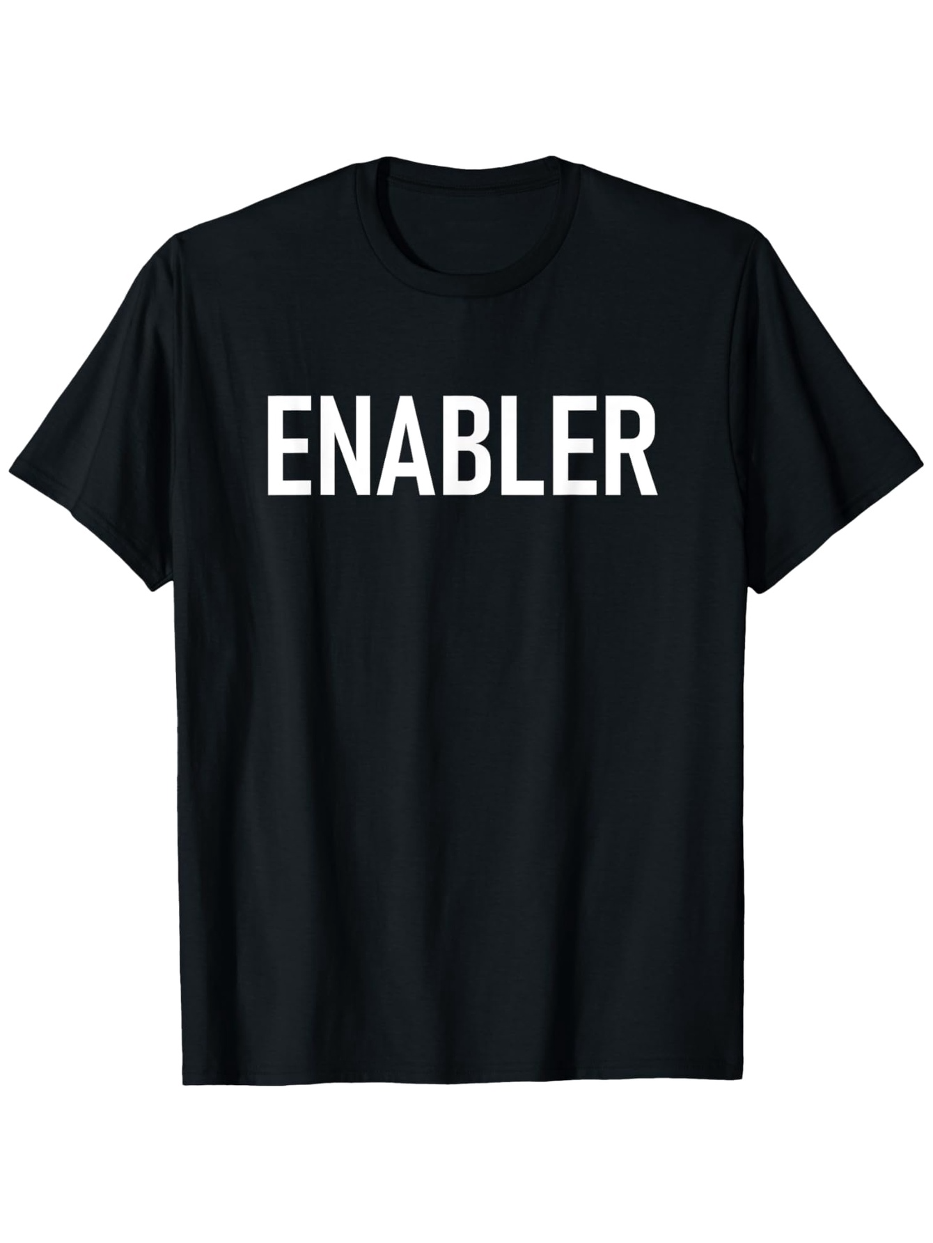 Men's Graphic T-Shirt Enabler Bold White Letters On Minimalist Modern Statement T Shirt