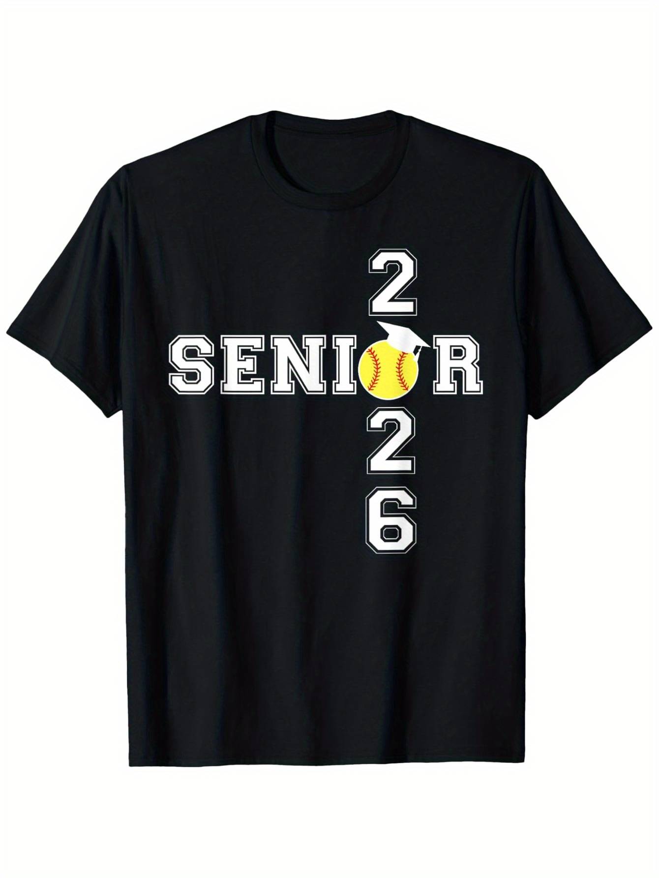 Men's Graphic T-Shirt Senior 2026 With Bright Yellow Tennis Ball Graphic