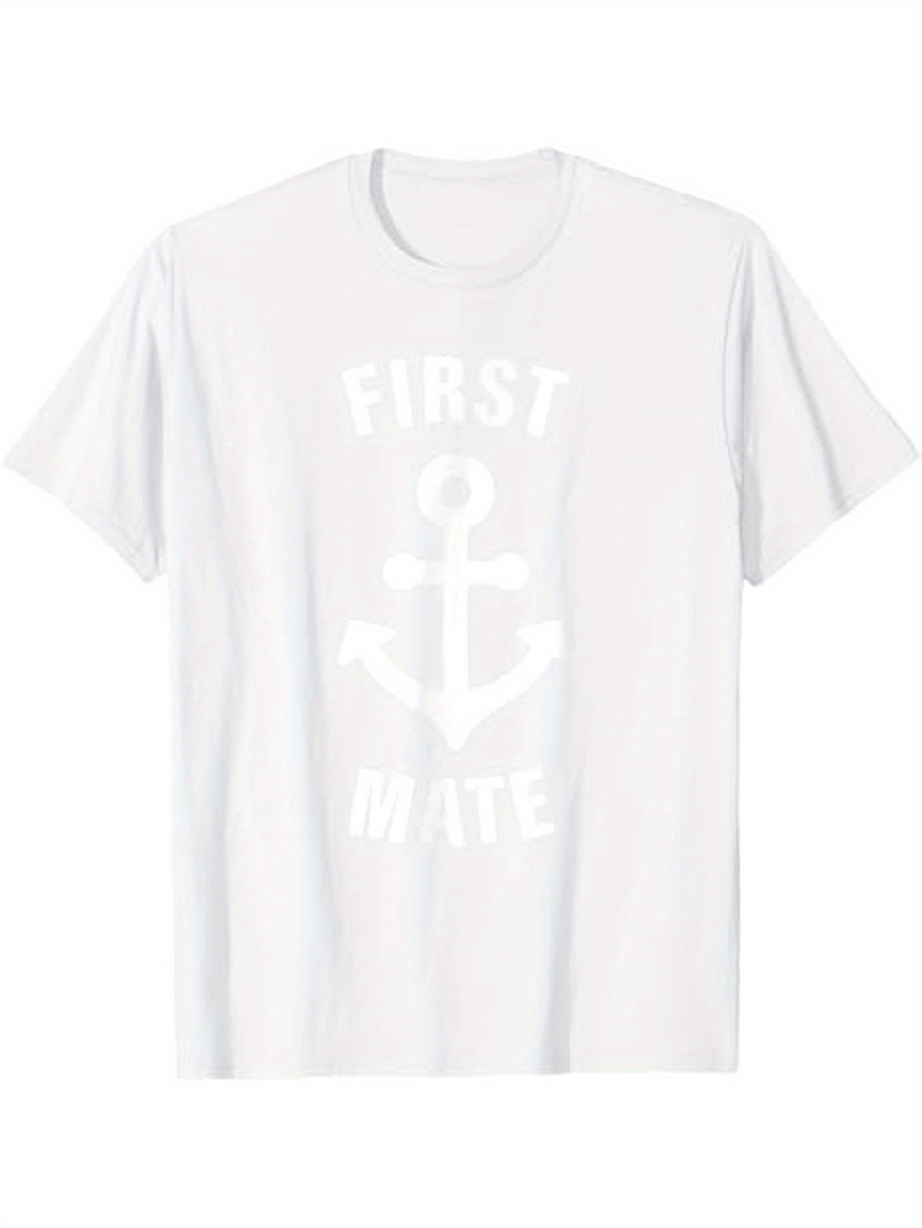 Men's Graphic T-Shirt First Mate Nautical Anchor Surrounded By Sea Breeze Motif