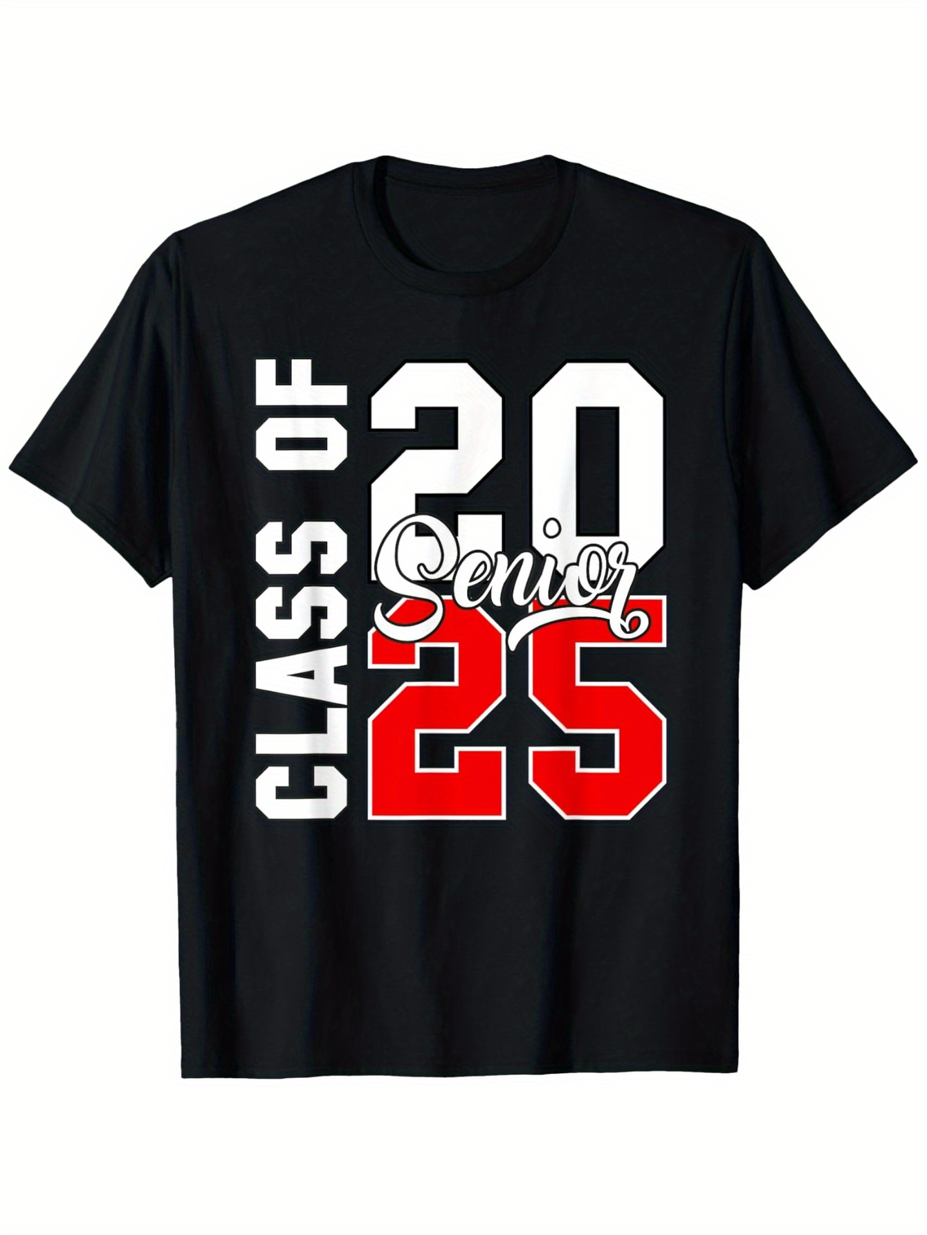 Men's Graphic T-Shirt Class Of Twenty Five In Bold Red Numbers Senior