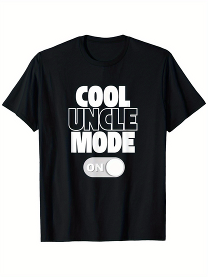 Men's Graphic T-Shirt Cool Uncle Mode On Bold Text With Graphic Switch Button Design T Shirt