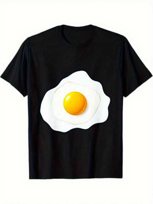Men's Graphic T-Shirt Sunny Side Up Egg With Playful Shine And Smooth Liquid Center Egg
