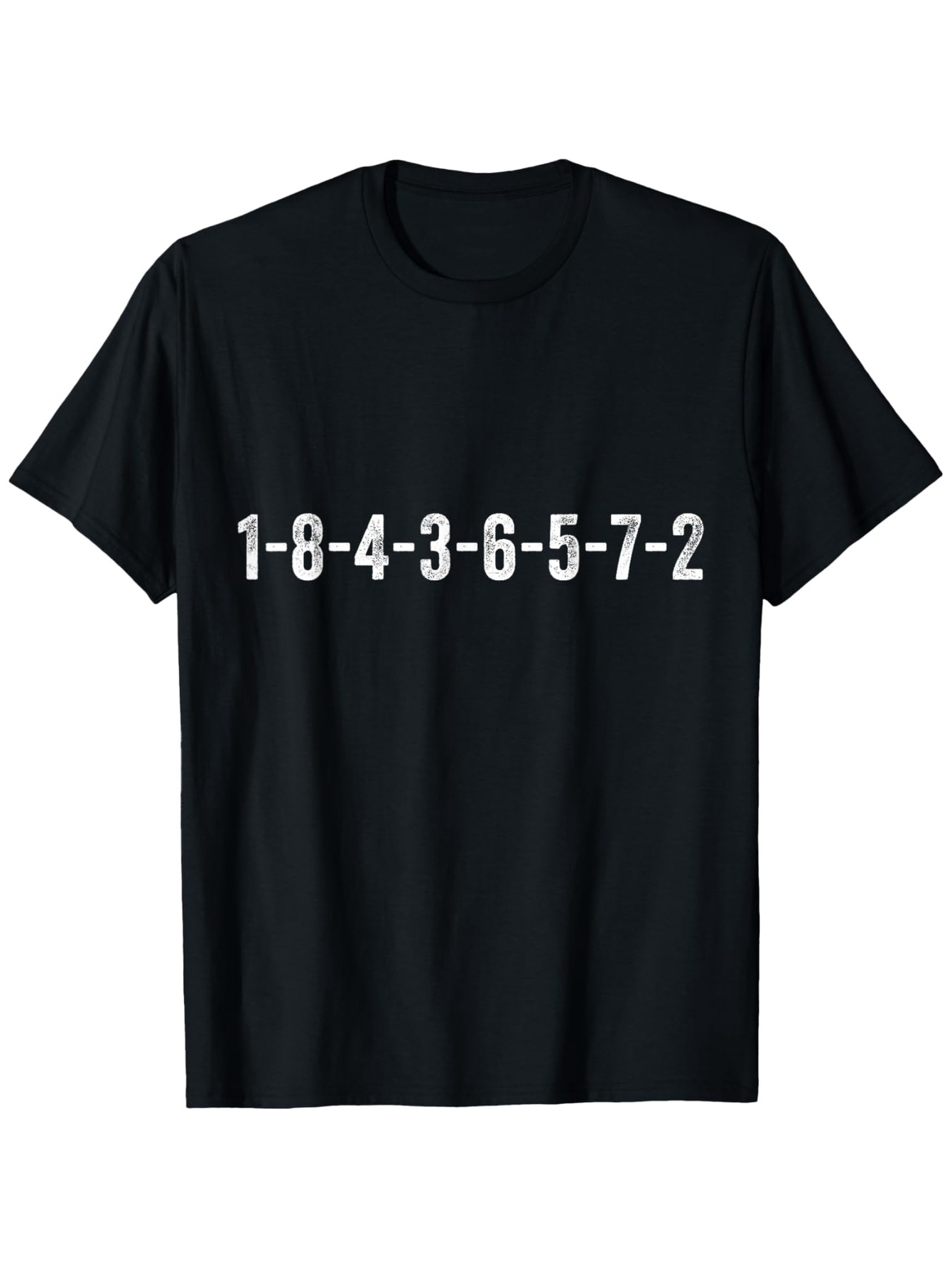 Men's Graphic T-Shirt White Numbers In A Linear Sequence On Plain Cotton Shirt