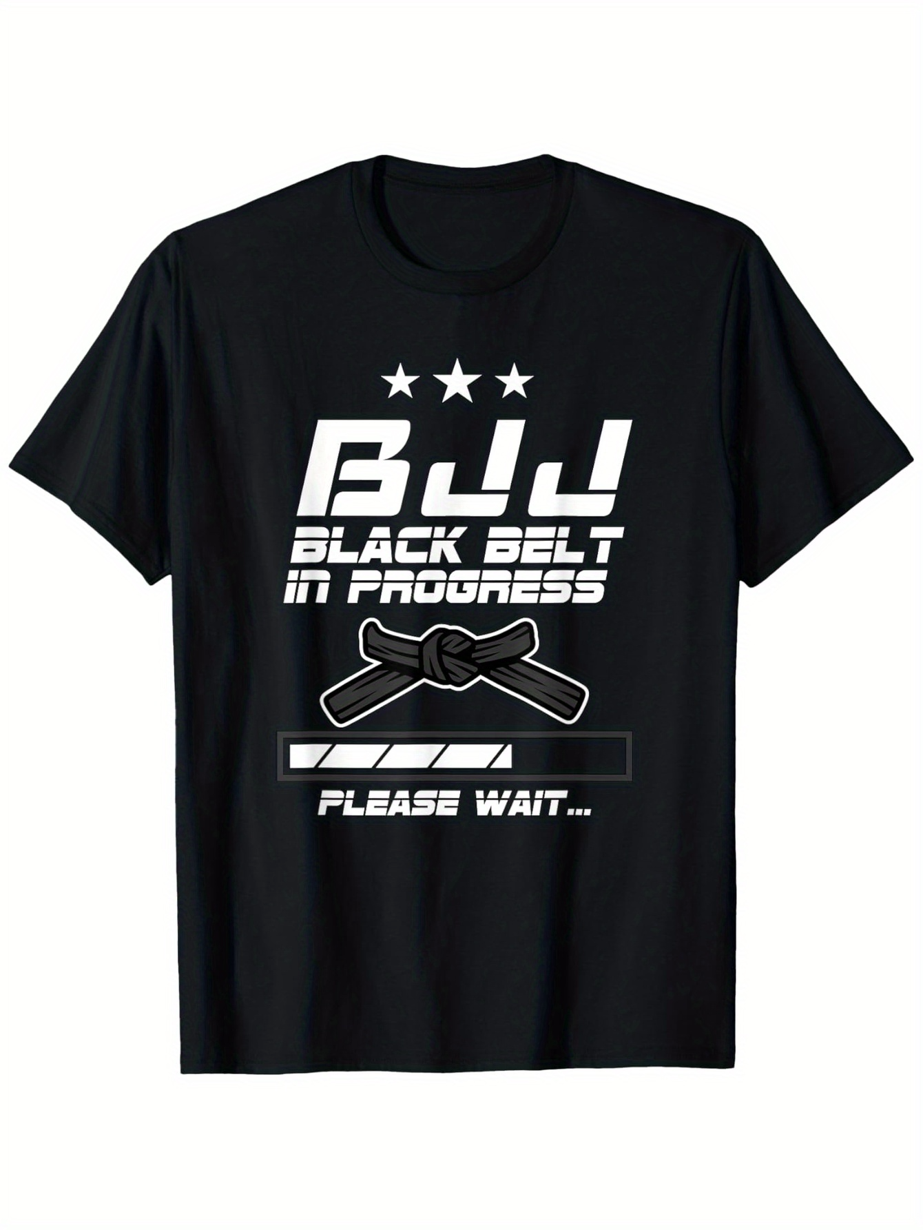 Men's Graphic T-Shirt BJJ Black Belt In Progress With Loading Bar And Martial Arts Belt