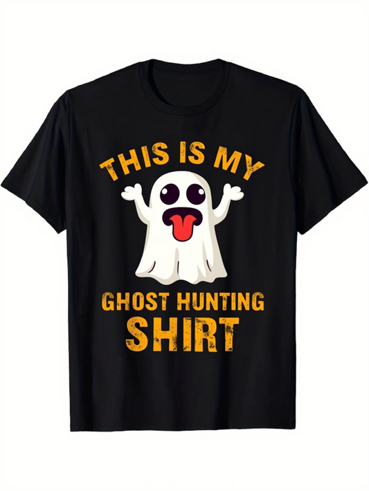 Men's Graphic T-Shirt This Is My Funny Ghost With Raised Hands Shirt