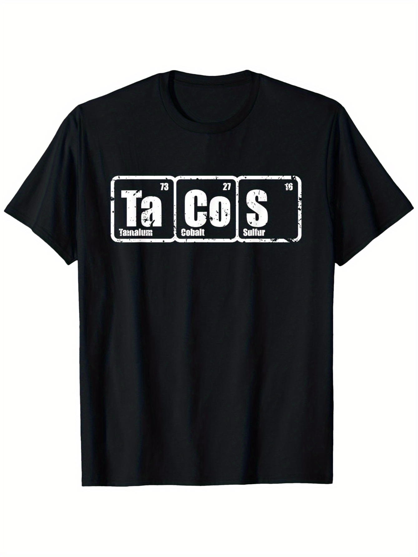 Men's Graphic T-Shirt Tacos Stamped Letters With Science Block Design Tacos