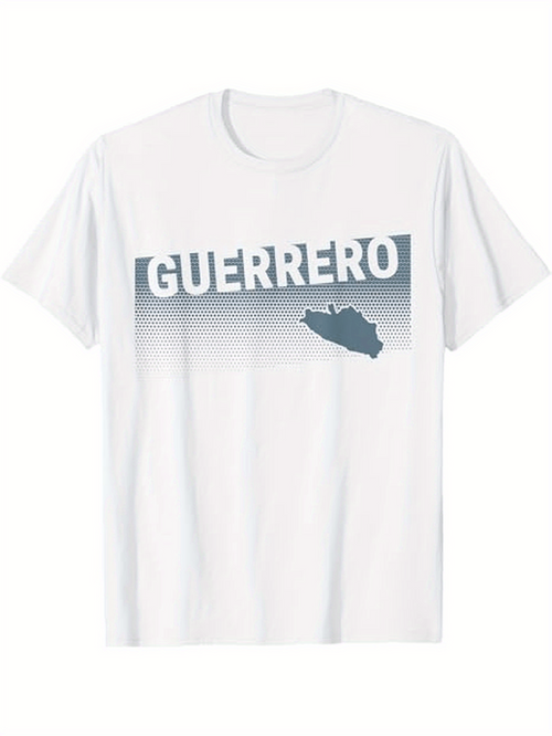 Men's Graphic T-Shirt Guerrero Gradient Shadow With Abstract Mexican Coastline Graphic