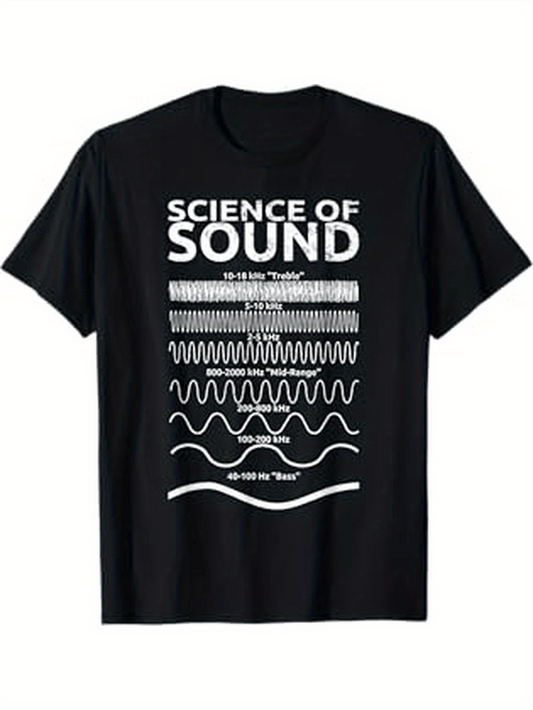 Men's Graphic T-Shirt Science Of Sound With Wavelength Charts And Waves Under Different Frequencies