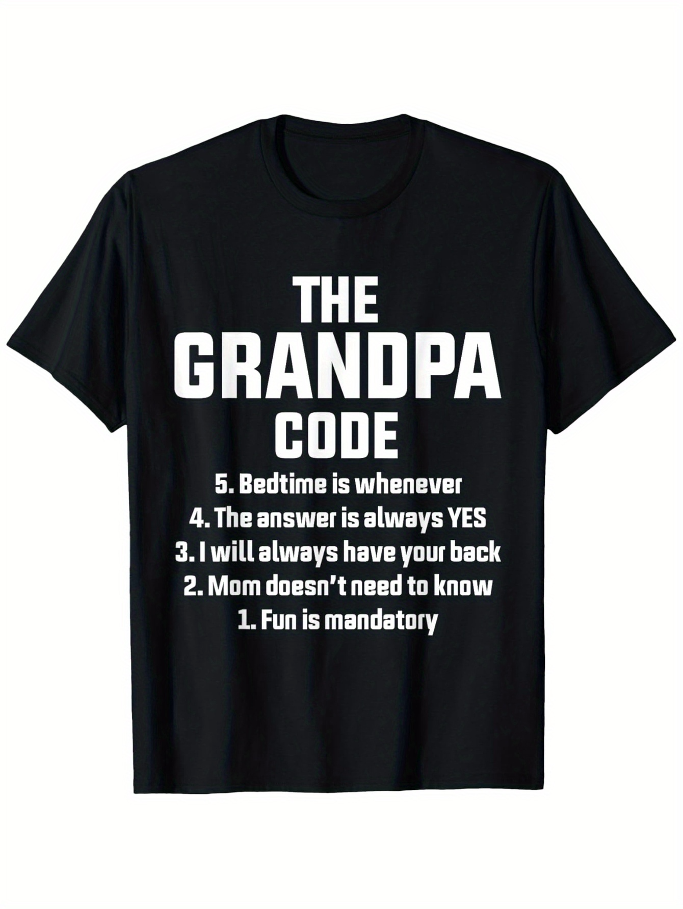 Men's Graphic T-Shirt The Grandpa Code Fun Rules Always Have Your Back T Shirt