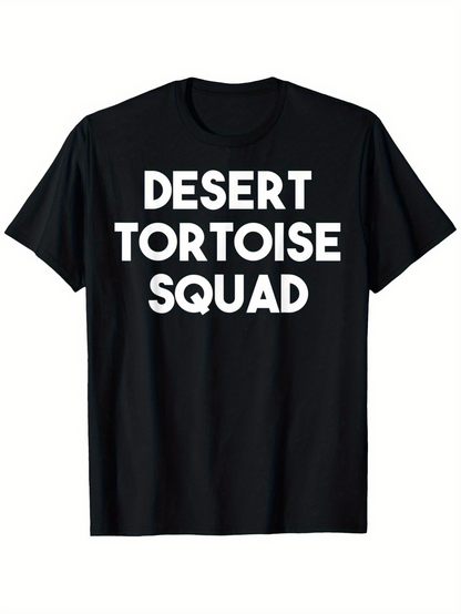 Men's Graphic T-Shirt Desert Tortoise Squad Bold White Letters With Playful Contemporary Style Squad