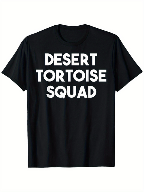 Men's Graphic T-Shirt Desert Tortoise Squad Bold White Letters With Playful Contemporary Style Squad