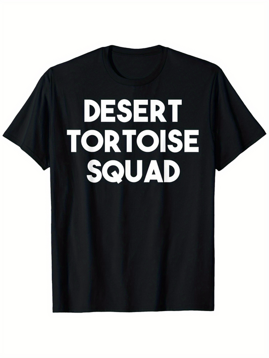 Men's Graphic T-Shirt Desert Tortoise Squad Bold White Letters With Playful Contemporary Style Squad