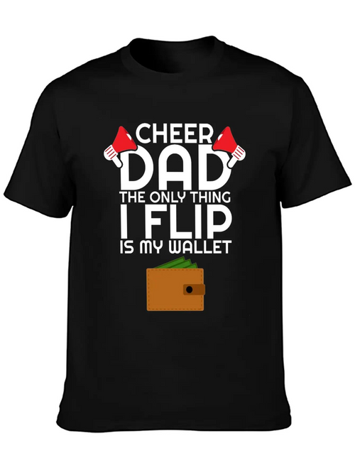 Men's Graphic T-Shirt Cheer Dad The Only Thing I Flip Is My Wallet Cartoon Wallet