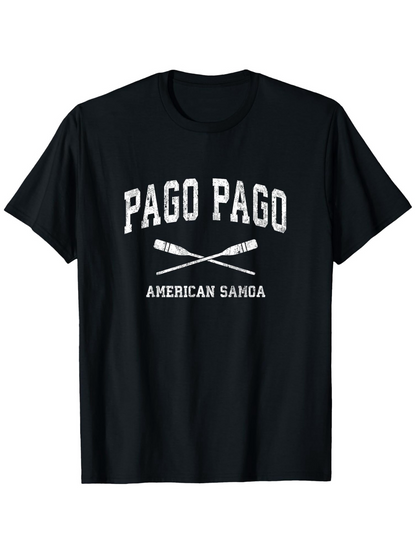 Men's Graphic T-Shirt Pago Pago American Samoa Vintage Oars And Nautical Motif T Shirt