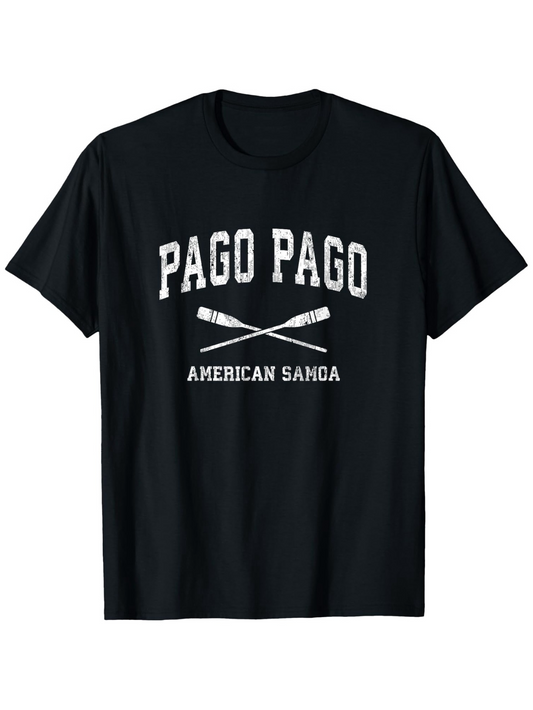 Men's Graphic T-Shirt Pago Pago American Samoa Vintage Oars And Nautical Motif T Shirt