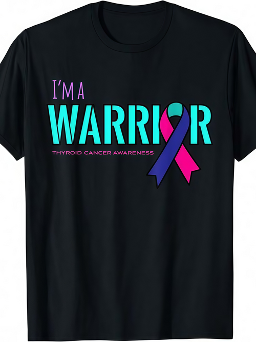 Men's Graphic T-Shirt Im A Warrior With Vibrant Ribbon For Cancer Awareness