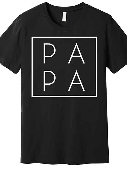 Men's Graphic T-Shirt Minimalist Modern White Letters In Bold Square Papa