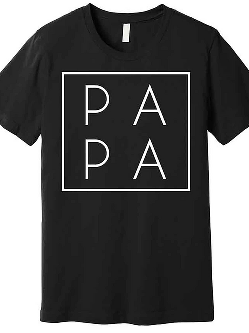 Men's Graphic T-Shirt Minimalist Modern White Letters In Bold Square Papa