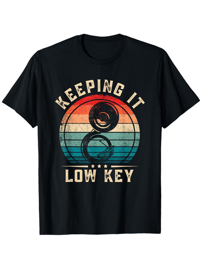 Men's Graphic T-Shirt Keeping It Low Key Retro Sunset With Yin Yang Design T Shirt