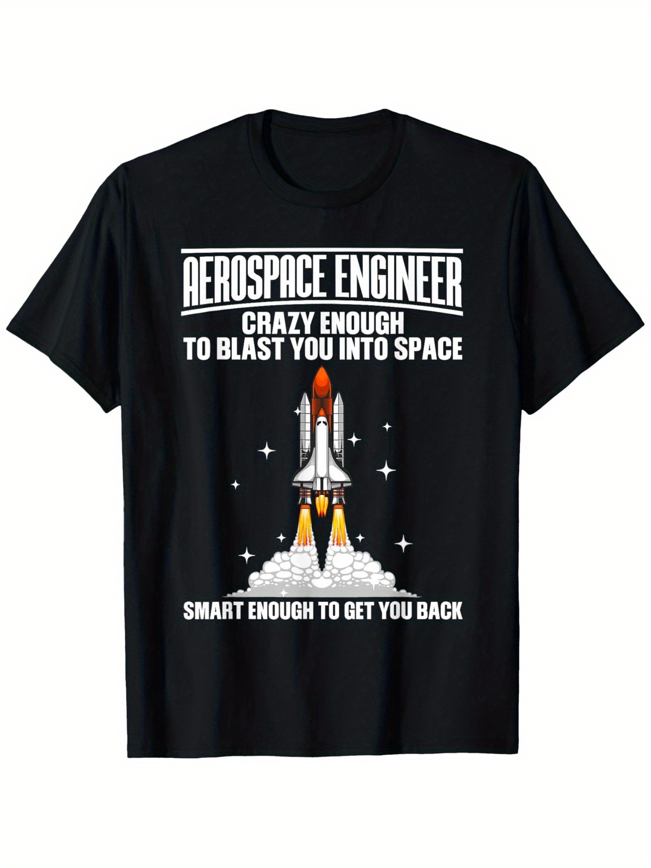 Men's Graphic T-Shirt Aerospace Engineer Blasting Rockets Through Star Filled Skies Shuttle