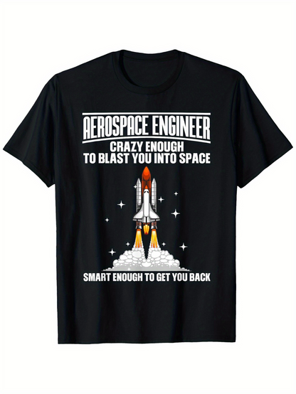 Men's Graphic T-Shirt Aerospace Engineer Blasting Rockets Through Star Filled Skies Shuttle