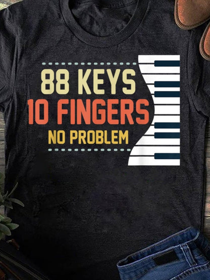 Men's Graphic T-Shirt Eighty Eight Keys Ten Fingers Piano Keys No Problem