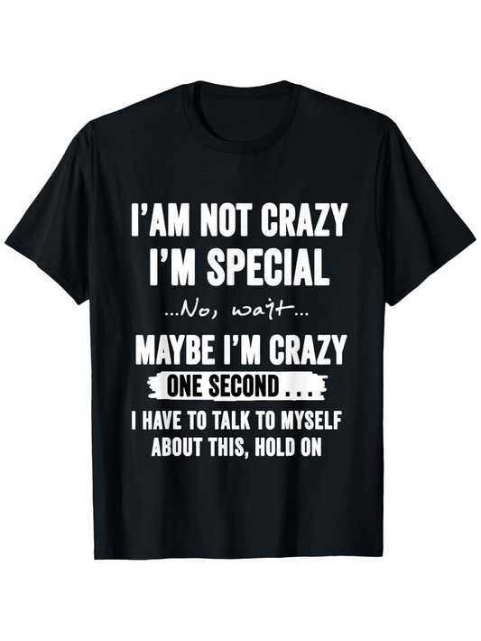 Men's Graphic T-Shirt Funny Quote With Bold White Letters On Black T Shirt