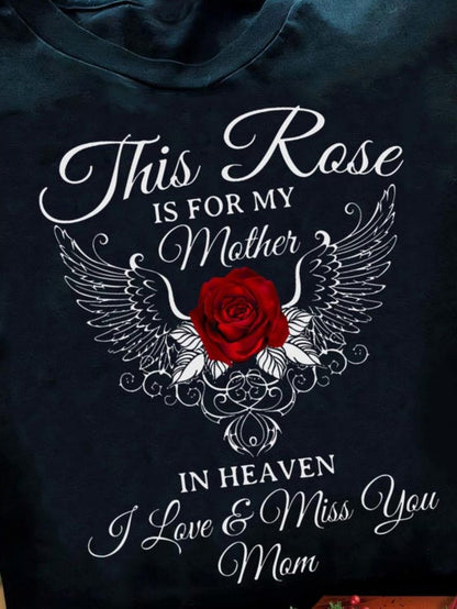 Men's Graphic T-Shirt This Rose With Angel Wings Among Love Script For Mother