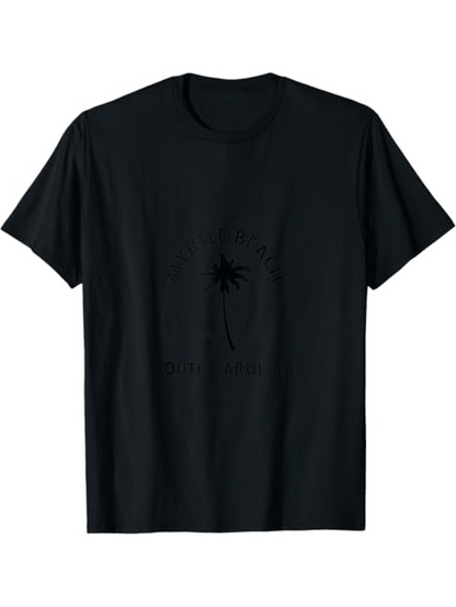 Men's Graphic T-Shirt Simple Black Tee With Subtle Palm Tree Graphic Design