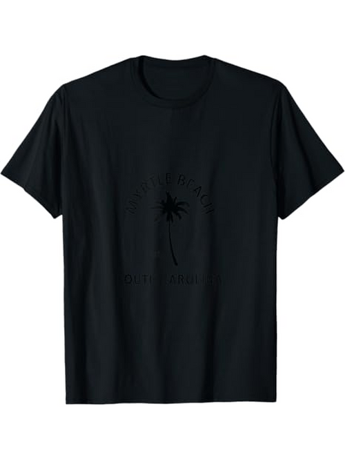 Men's Graphic T-Shirt Simple Black Tee With Subtle Palm Tree Graphic Design
