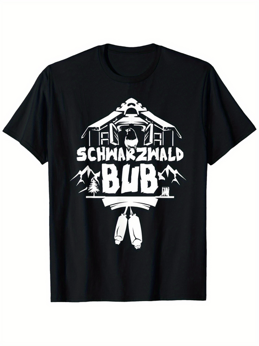 Men's Graphic T-Shirt Schwarzwald Bub Traditional House With Hanging Smoked Sausages Forest Mountain