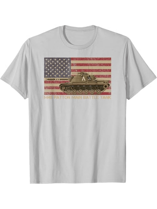 Men's Graphic T-Shirt Vintage American Flag With Army Green Rugged Tank