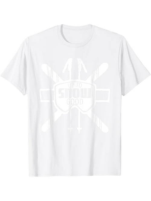 Men's Graphic T-Shirt Snow And Shield With Crossed Ski Poles And Arrow